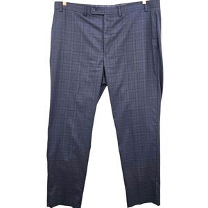 Lauren Ralph Lauren Mens 40x32 Norway Flat Front Blue Plaid Dress Pants